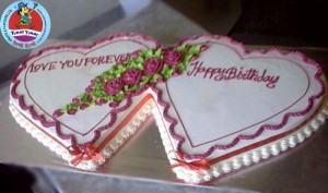 Duel heart cake for engagement, anniversary or any party