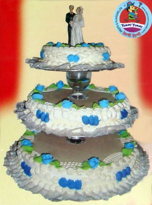 Special three layer wedding cake