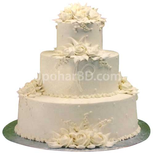 Elegant White Flower Cake