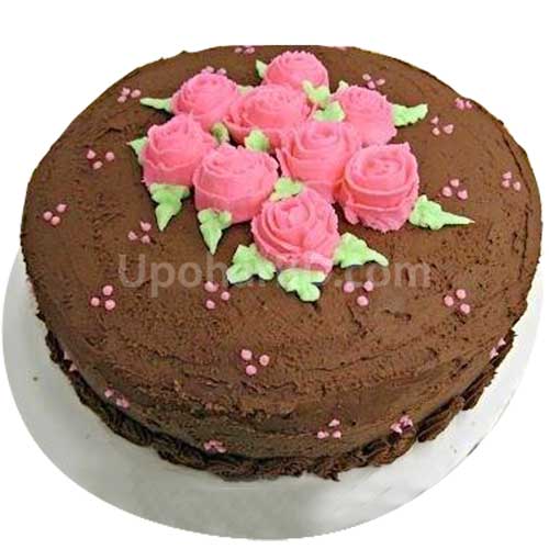 Chocolate Mud with Pink Flower