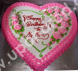 Pink heart with flowers