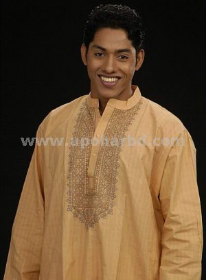 Cotton panjabi in mustard colour