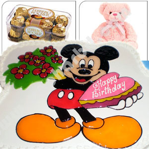 Coopers cake with teddy and ferrero