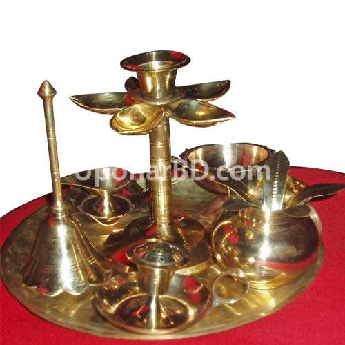 All in One Brass Thali For Puja