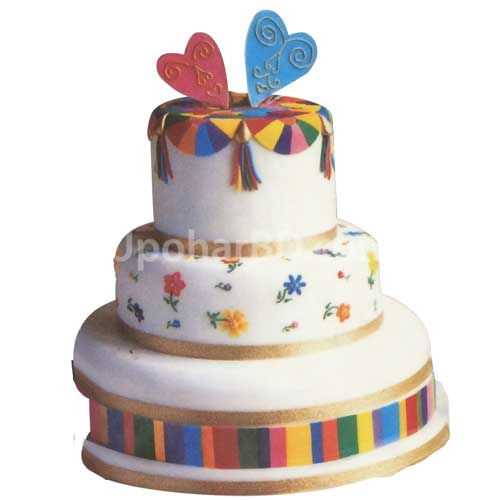 Three stored Multi-color Cake