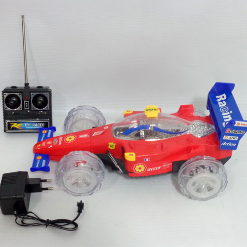 Remote controlled racing car with rechargeable battery