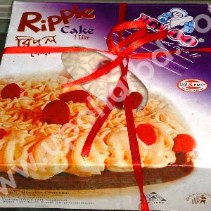 Ice cake with ripple
