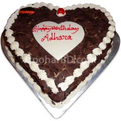 Heart shape cake with blackforest flavour