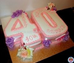 Duel number cake with pink design