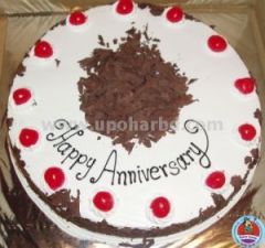 cake with blackforest and lots of cherry