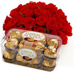 Ferrero Rocher with red roses