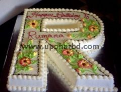 single alphabet shape cake