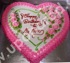Pink heart with flowers