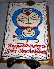 Doraemon cartoon designed cake on birthday
