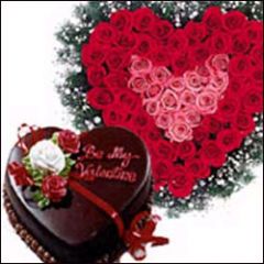 Cake and rose for loved one