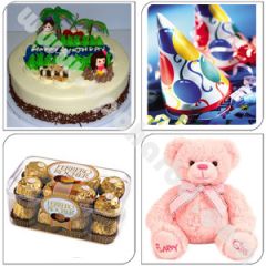 Kings cake with teddy and chocolate