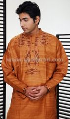 Brick colour ND silk panjabi