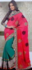 Allover designed sharee with velvet Border. 