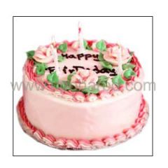 Vanilla cake with designed roses