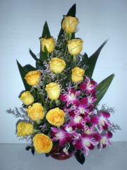 Rose with Orchid