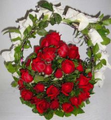 Basket with 50 red roses