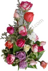 Arrangement of Multi colour imported  Roses