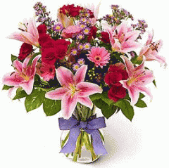 Mix flower bouquet in a vase