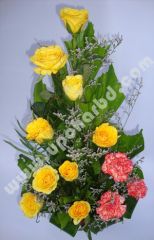 Carnation with yellow roses