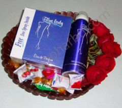 Chocolate and blue lady package