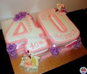 Duel number cake with pink design