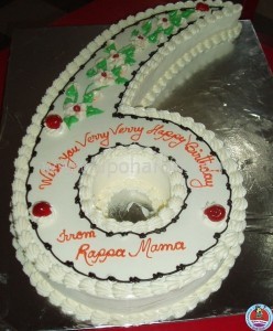 Single number shape cake with cherry