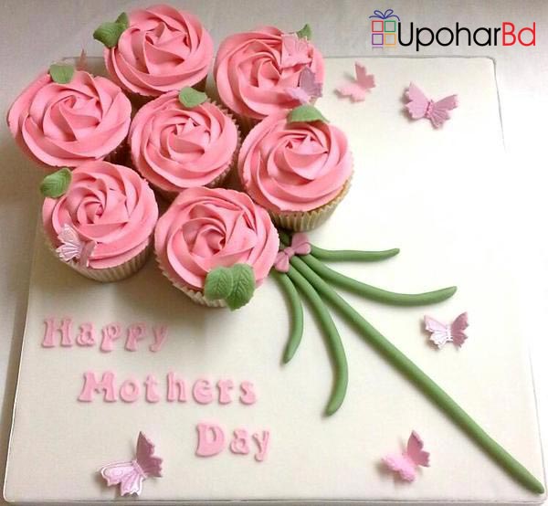 Pink cupcake bouquet for Motherâ€™s day