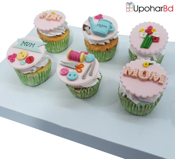 Gift box for Mom with 6 cupcake