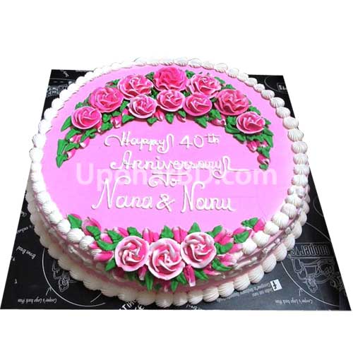 Cake with lots of pink flowers