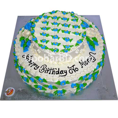 Two layer round shape cake