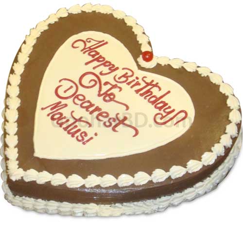 Chocolate heart shaped cake