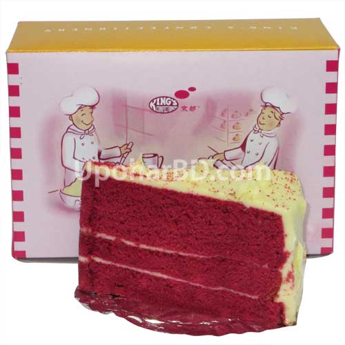 Red velvet pastry slice from Kings