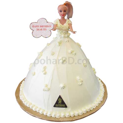 White Barbie Doll Cake