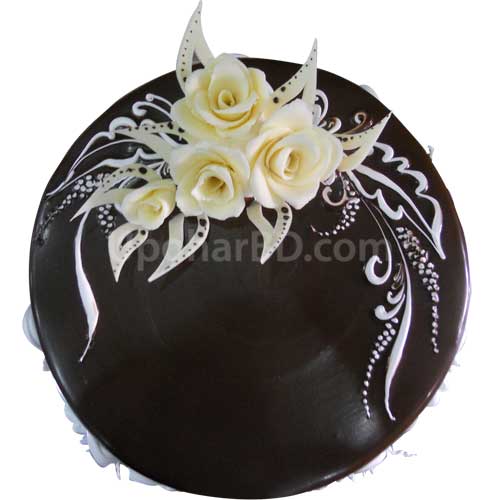 Dark Chocolate with White Flower