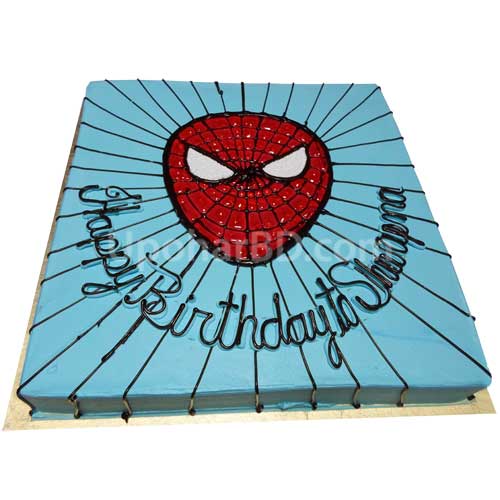 Buy and send cartoon cake online in Bangladesh - Spiderman Cake - Square -  Cake from Well Food
