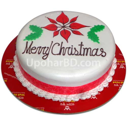 Christmas cake with ribbon