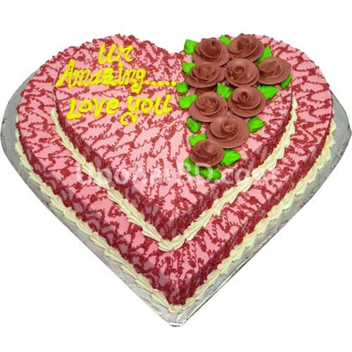 Double layer heart shape cake
