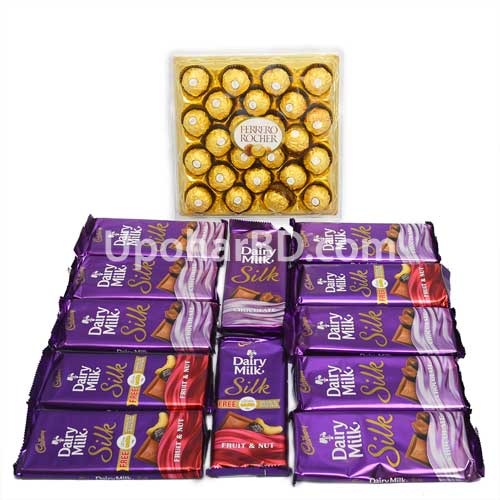 Dairy milk silk and Ferrero rocher chocolate pac