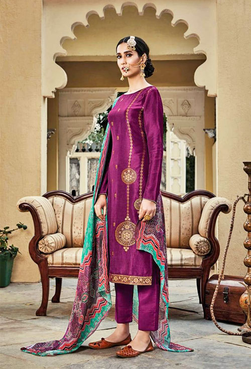 Mulberry-Jam Designer Party Wear Suit