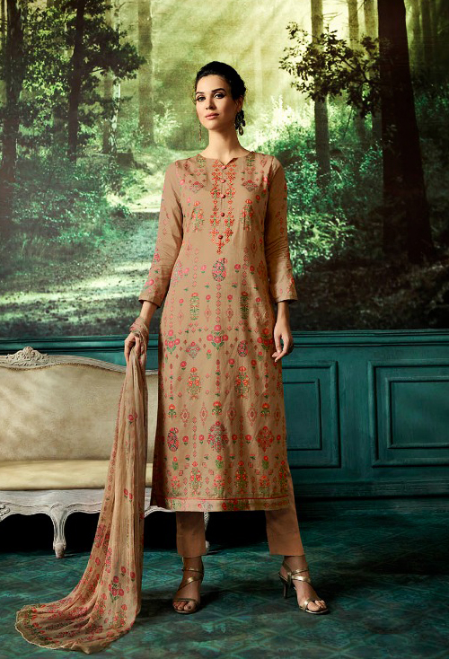 Burlywood Color Party Wear