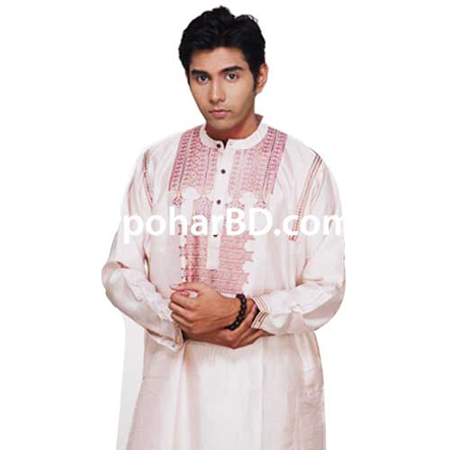 ND silk white panjabi