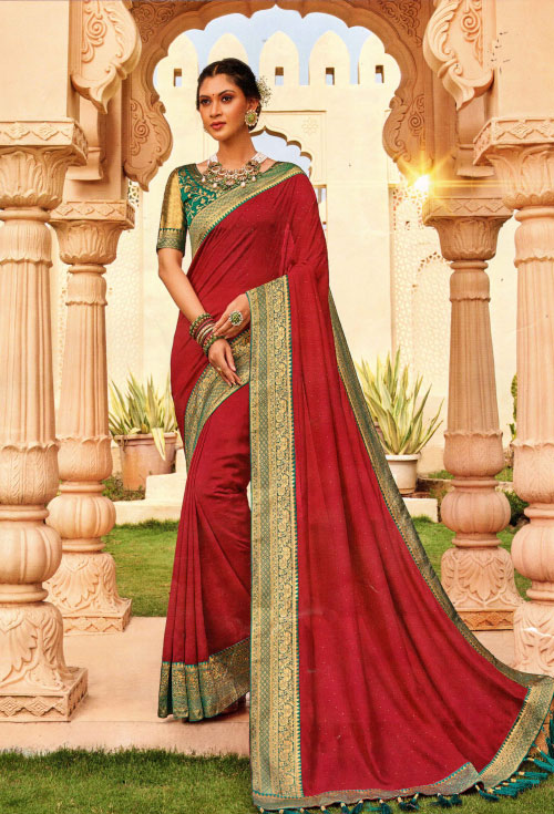 Plum Color Fancy Saree