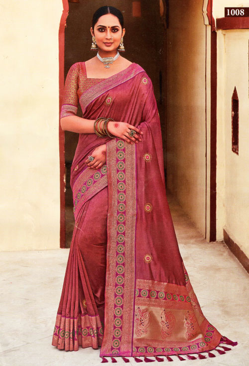 Magenta Color Fancy Saree