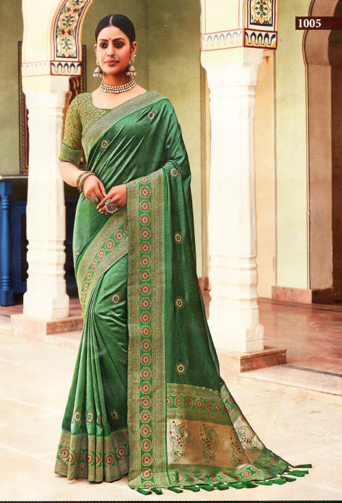 Green Color Fancy Saree