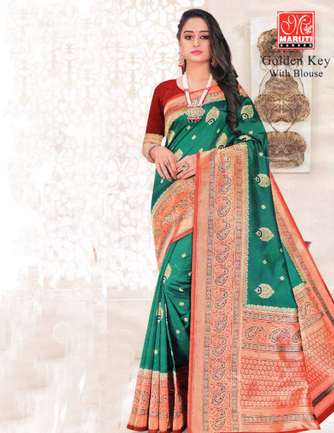 Castleton-green Color Saree For Her